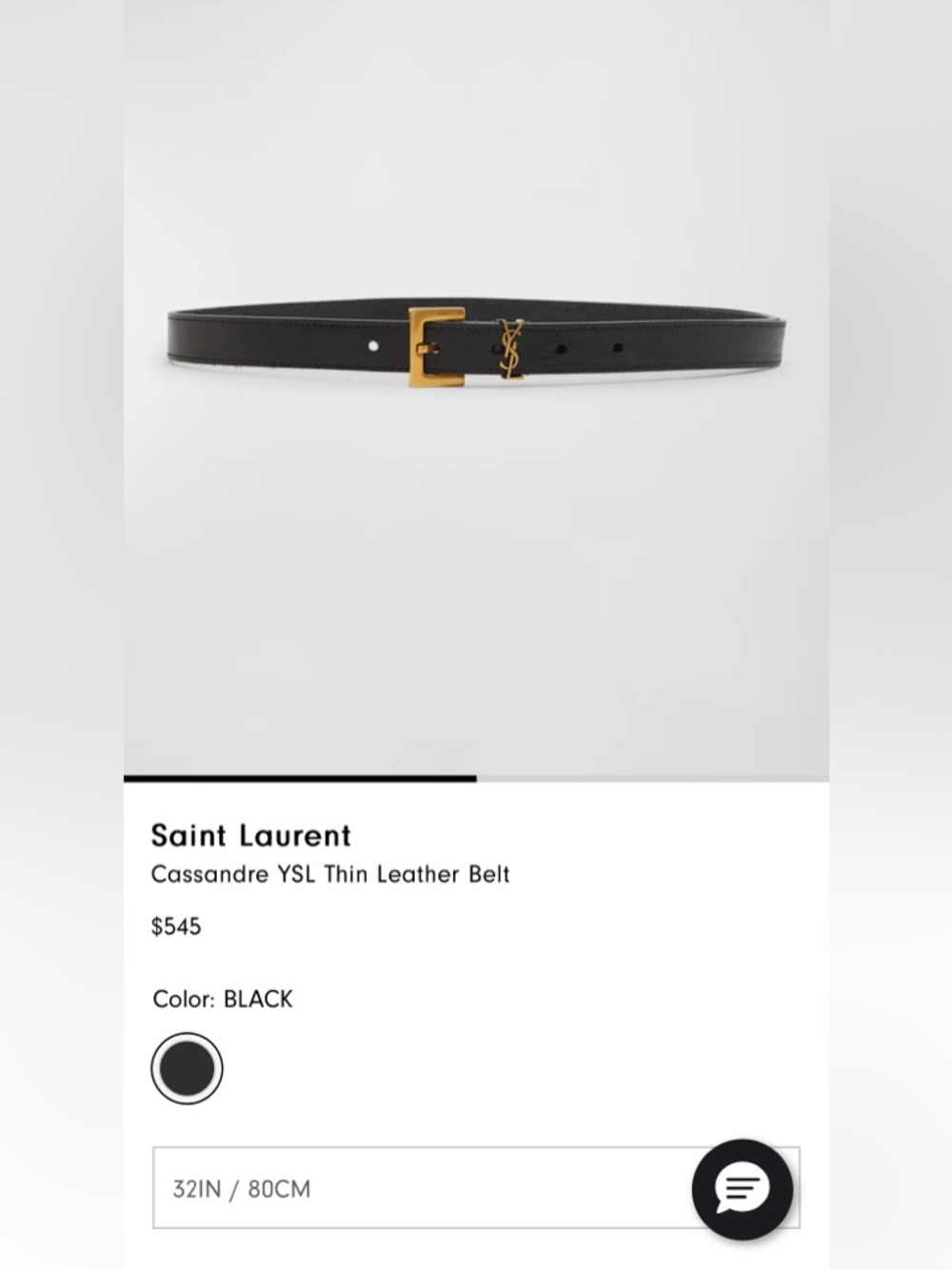 Saint Laurent  YSL Cassandre leather thin belt - Picture 13 of 13